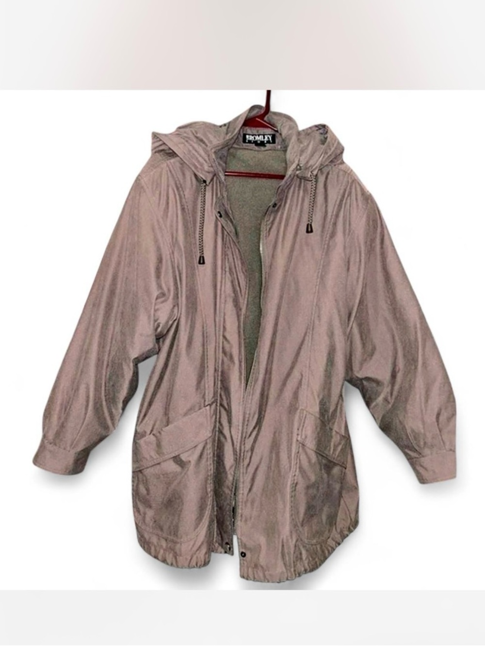 Women's Large Bromley Sport Heavy Brown Thick Luxury Hooded Jacket